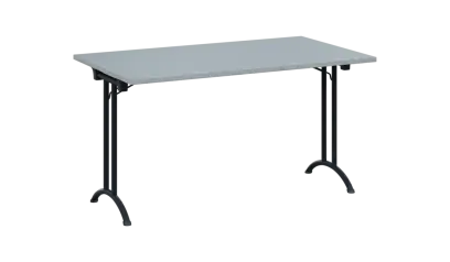 SLA 140 lak skládací jednací stůl 1394x800, deska 25 mm, podnož černý lak, deska šedá